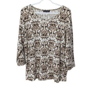 Classic editions Barocco boho damask knit shirt Large @F1